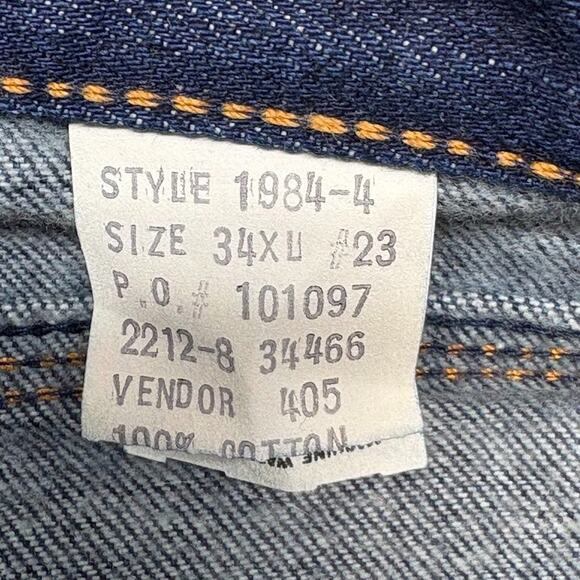 VTG 80s Brittania Dark Wash Jeans Basic Straight Leg Mens Size 34XL (34W x 36L) - Picture 7 of 12